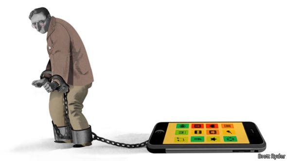 经济学人：主仆颠倒 智能手机正在奴役用户(图)