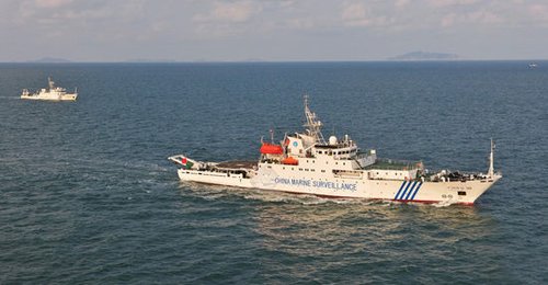 中国海监船今晨抵达钓鱼岛海域巡航 引发日方抗议(组图)