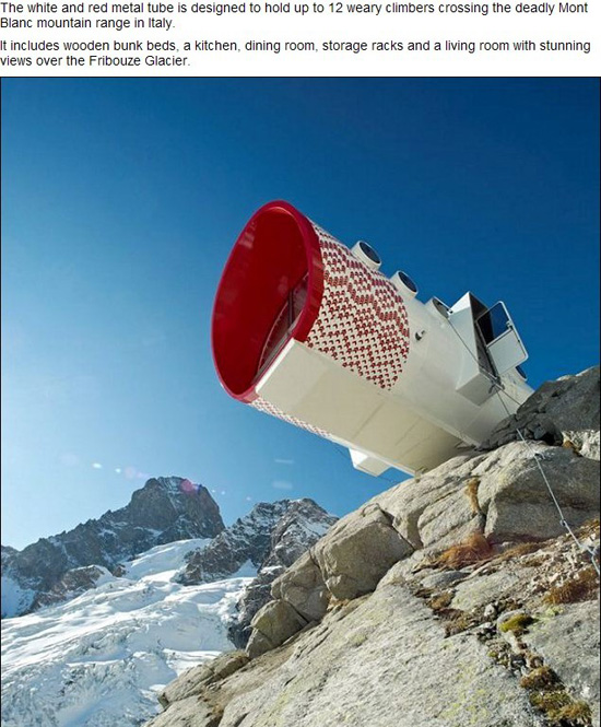 意大利工程师在海拔3000米悬崖上建高科技酒店(组图)