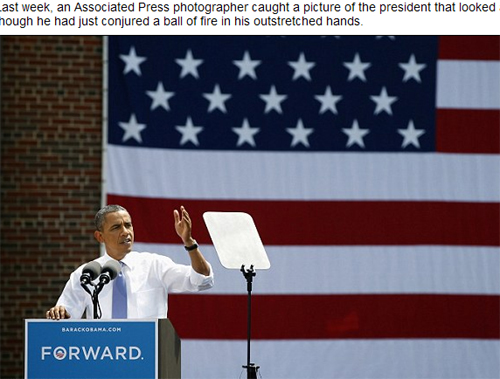 路透社拍奥巴马离奇照片:头部被提词机遮挡(组图)