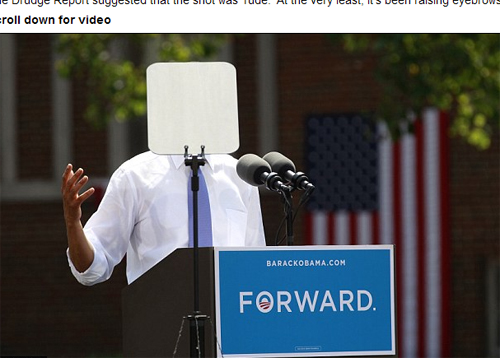 路透社拍奥巴马离奇照片:头部被提词机遮挡(组图)