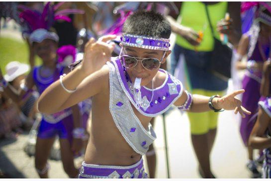 Adesh Williams danced in the Junior Carnival Parade Saturday afternoon at Downsview Park.