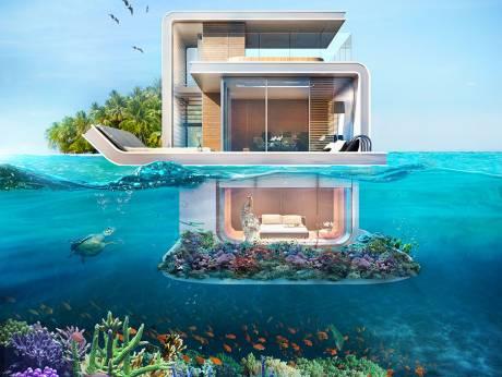 迪拜开发商建漂浮别墅 可享水上水下双重美景