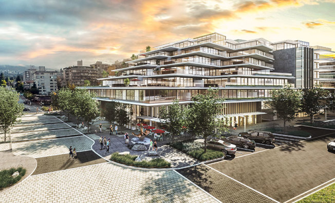 西温公寓建案Grosvenor Ambleside目前销售超过七成，其中有85%的买家原先就住在附近，图为完工示意。 （取材自建案网站）