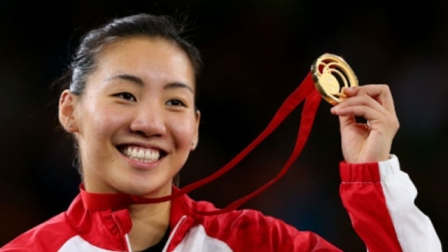 李文珊曾为加国拿下大英国协运动会总会首枚女单金牌。 （CBC）