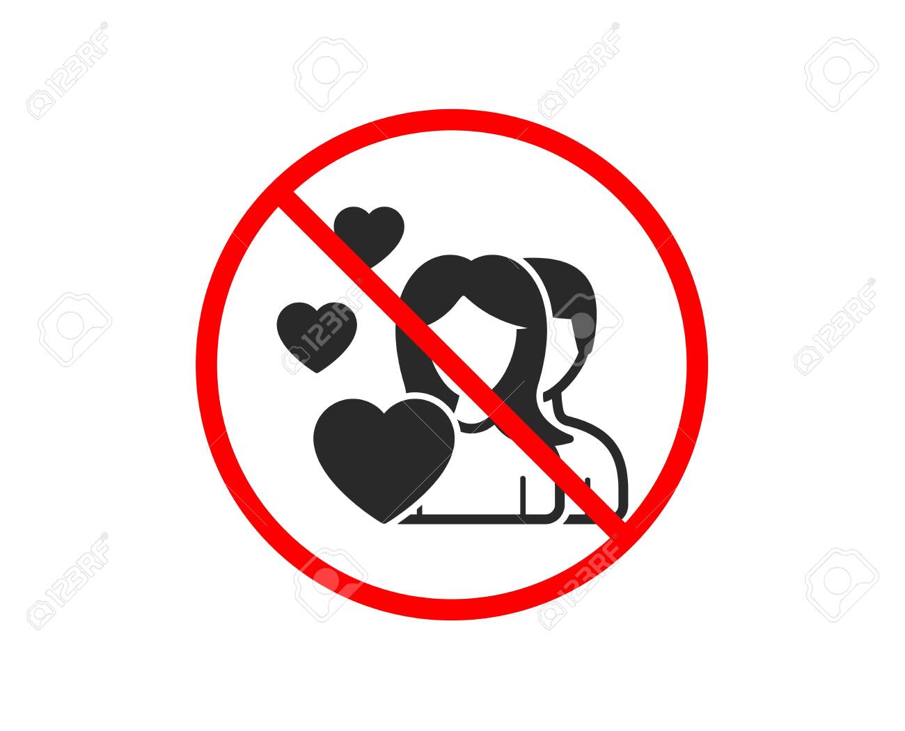 No Or Stop. Couple Love Icon. Group Of People Sign. Valentines.. Royalty  Free Cliparts, Vectors, And Stock Illustration. Image 126173894.