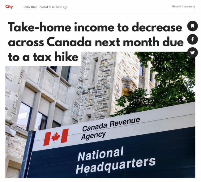 彻底活不起了！下个月打工族到手收入少这么多！加拿大各项税收重磅变化...