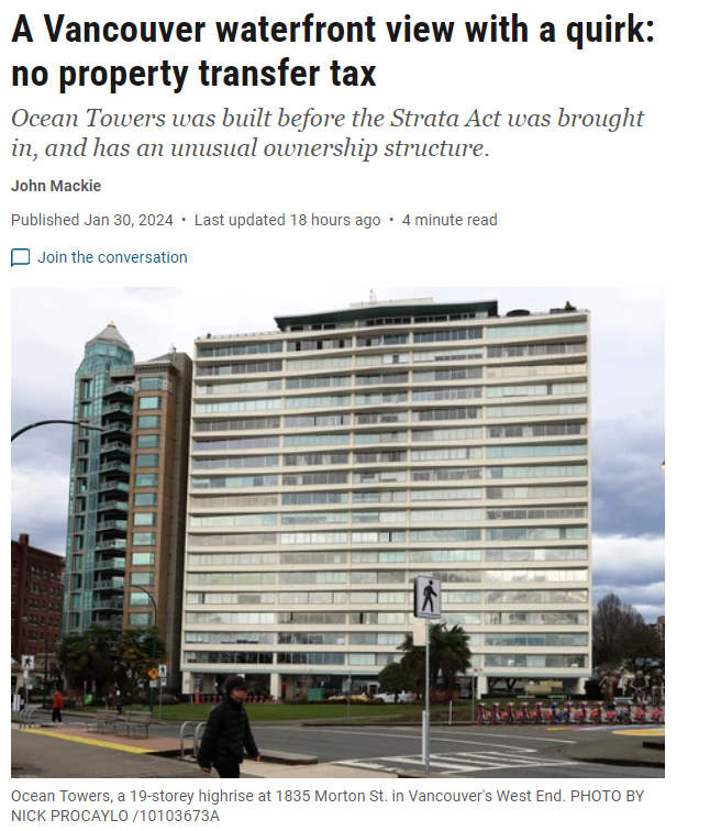 温哥华最神奇公寓楼 不需要房屋转让税和空屋税